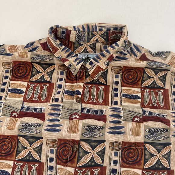 Vintage Guy Harvey Aftco Bluewater Hawaiian Shirt Casual Button Down Cotton 2XL - Picture 2 of 9